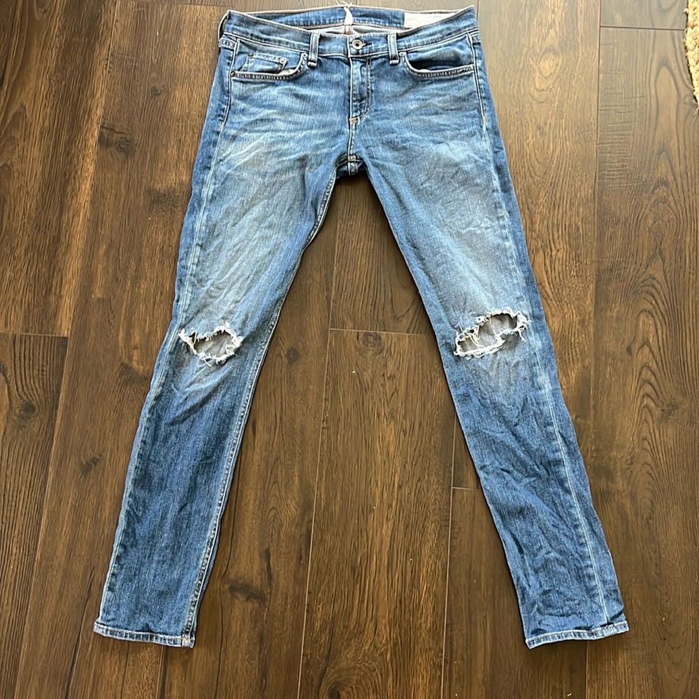 Rag & Bone “Dre” Distressed Slim Jeans